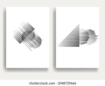 Contemporary composition .Modern minimal posters .Linear  design . Speed lines .Trendy background . Vector illustration