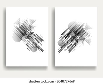 Contemporary composition .Modern minimal posters .Linear  design . Speed lines .Trendy background . Vector illustration