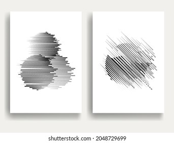 Contemporary composition .Modern minimal posters .Linear  design . Speed lines .Trendy background . Vector illustration