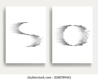Contemporary composition .Modern minimal posters .Linear  design . Speed lines .Trendy background . Vector illustration