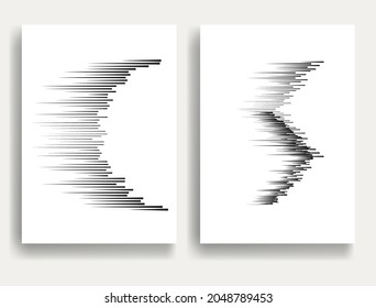 Contemporary composition .Modern minimal posters .Linear  design . Speed lines .Trendy background . Vector illustration