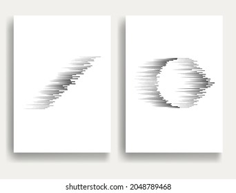 Contemporary composition .Modern minimal posters .Linear  design . Speed lines .Trendy background . Vector illustration