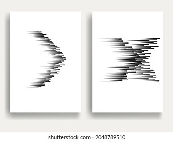 Contemporary composition .Modern minimal posters .Linear  design . Speed lines .Trendy background . Vector illustration