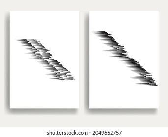 Contemporary composition .Modern minimal posters .Linear  design . Speed lines .Trendy background . Vector illustration