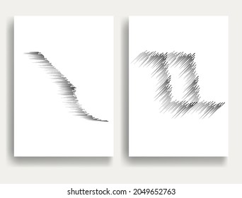 Contemporary composition .Modern minimal posters .Linear  design . Speed lines .Trendy background . Vector illustration