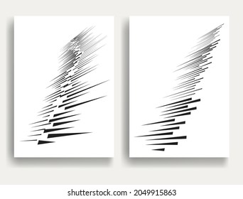 Contemporary composition .Modern minimal posters .Linear  design . Speed lines .Trendy background . Vector illustration
