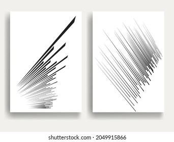 Contemporary composition .Modern minimal posters .Linear  design . Speed lines .Trendy background . Vector illustration