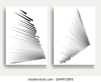 Contemporary composition .Modern minimal posters .Linear  design . Speed lines .Trendy background . Vector illustration