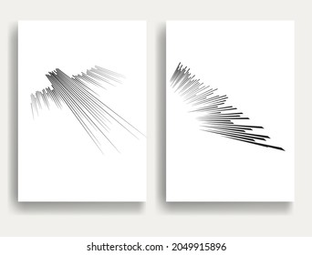 Contemporary composition .Modern minimal posters .Linear  design . Speed lines .Trendy background . Vector illustration