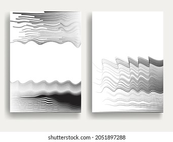 Contemporary composition .Modern minimal posters .Wavy lines design . Speed lines .Trendy background . Vector illustration