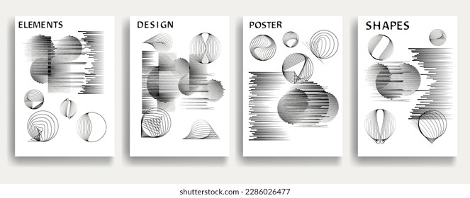 Contemporary composition .Modern minimal posters .Linear  design . Trendy background . Vector illustration