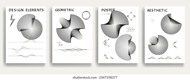 Composición contemporánea .Afiches mínimos modernos .Diseño lineal . Fondo de moda. Ilustración del vector