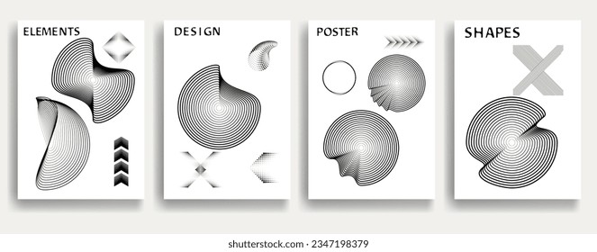 Contemporary composition .Modern minimal posters .Linear  design . Trendy background . Vector illustration