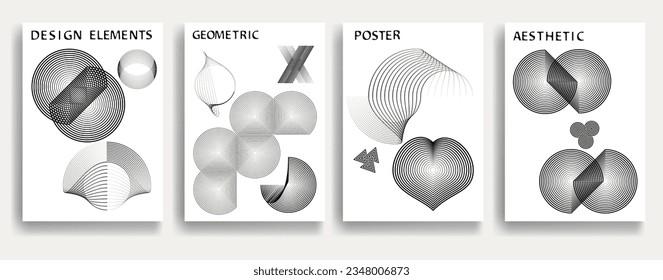 Contemporary composition .Modern minimal posters .Linear design . Trendy background . Vector illustration
