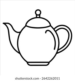 Contemporary continuous line art drawing of a teapot suitable for tea time illustrations kitchen decor modern beverage artwork and stylish culinary themed design elements