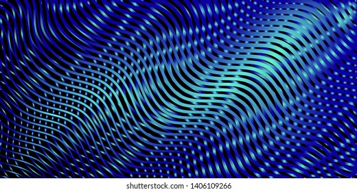 Contemporary creative template with wavy stripes in candy colors. Warped lines colorful trendy classic blue vector gradient background. Curly stripes fantasy cute texture. 