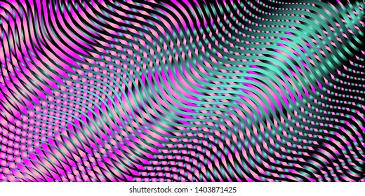  Textura creativa contemporánea con rayas onduladas. Líneas acortadas de fondo digital colorido. Colores dulces.