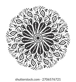 Contemporary Decorative Element Vector Round Floral Mandala Ornament Art
