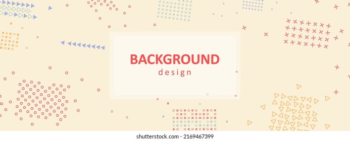 Contemporary design background with different particles and memphis elements. Geometric vector backdrop template for ad or business presentation