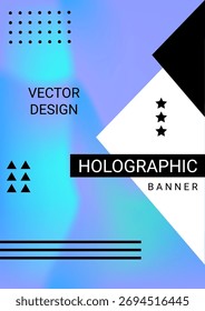 Fondo de diseño contemporáneo con textura holográfica, símbolos geométricos y tipografía simple. Adecuado para conceptos de diseño creativo, catálogos y Diseño web.