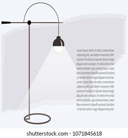 Contemporary design lamp, abstract vintage background, Vector background