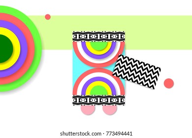 contemporary digital art composition, abstract geometric pattern to fashion design, paper cut vector illustration 