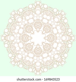 Contemporary doily round lace floral pattern card, circle 