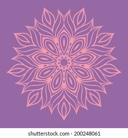 Contemporary doily round lace floral pattern card, circle, mandala 