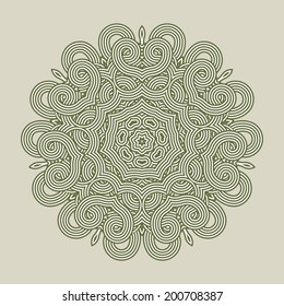 Contemporary doily round lace floral pattern card, circle, mandala 