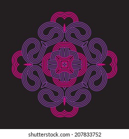 Contemporary doily round lace floral pattern card, circle, mandala, 