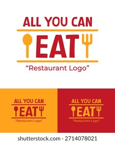 A contemporary emblem-style logo designed for buffet restaurants and self-service dining businesses seeking a versatile visual identity.