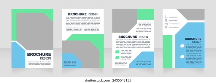 Contemporary fertilizers usage in agriculture blank brochure design. Template set with copy space for text. Premade corporate reports collection. Editable 4 paper pages. Arial font used