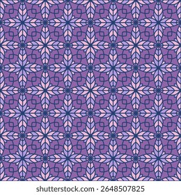 Contemporary floral geometry seamless vector tile pattern. Royal geometric patchwork sample ornament. Abstract flower repeating tiling wallpaper. Wrap bright colorful ethnic arabic ornament