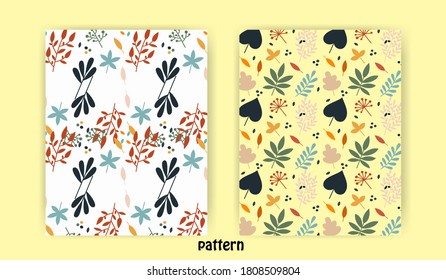 Contemporary floral seamless pattern collage. Good for posters, cards, invitations, flyers, covers, banners, placards, brochures and other graphic designs. Vector illustration.