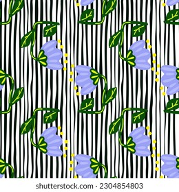 Contemporary flower seamless pattern. Cute stylized flowers background. Decorative naive botanical wallpaper. For fabric design, textile print, wrapping paper, cover. Vector illustration