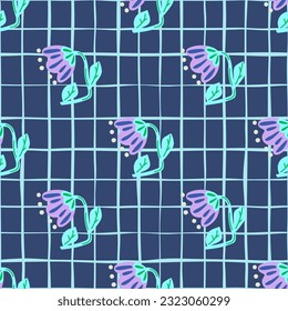 Contemporary flower seamless pattern. Cute stylized flowers background. Decorative naive botanical wallpaper. For fabric design, textile print, wrapping paper, cover. Vector illustration