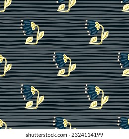 Patrón de flores contemporáneas sin soldadura. Un bonito fondo de flores estilizadas. Papel de pared naïf decorativo. Para el diseño de tejidos, impresión textil, papel de envoltura, cubierta. Ilustración del vector