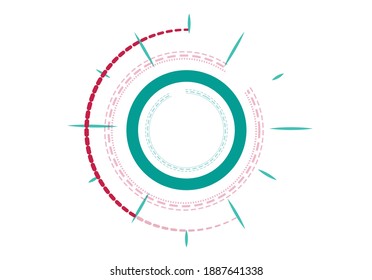 A contemporary frame that has broken lines and exploding rays as if it shows motion and light effects. Editable Clip Art. 