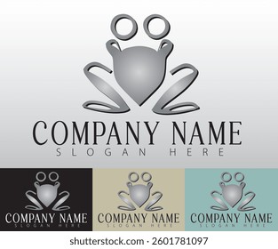 A contemporary frog symbol illustrates flexibility, making it an excellent brand identity choice.