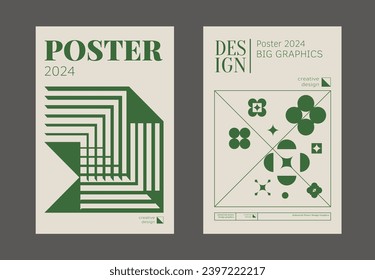 Contemporary futuristic posters. A set of modern covers with a minimalistic silhouette, graphic elements, basic drawings, geometric shapes. Conceptual business design in retro style. Brutalism print