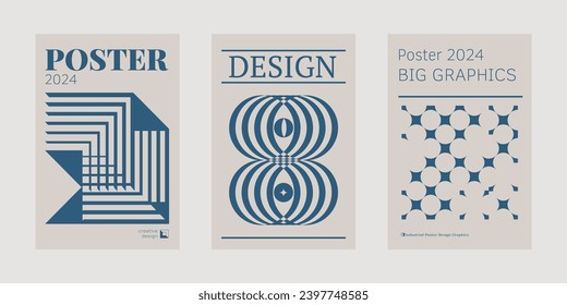 Contemporary futuristic posters. A set of modern covers with a minimalistic silhouette, graphic elements, basic drawings, geometric shapes. Conceptual business design in retro style. Brutalism print