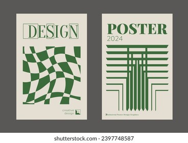 Contemporary futuristic posters. A set of modern covers with a minimalistic silhouette, graphic elements, basic drawings, geometric shapes. Conceptual business design in retro style. Brutalism print