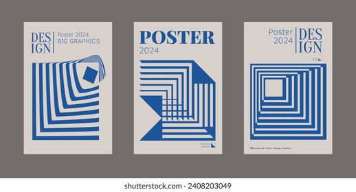 Contemporary futuristic posters. A set of modern covers with a minimalistic silhouette, graphic elements, basic drawings, geometric shapes. Conceptual business design in retro style. Brutalism print