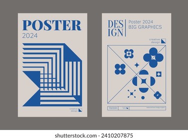 Contemporary futuristic posters. A set of modern covers with a minimalistic silhouette, graphic elements, basic drawings, geometric shapes. Conceptual business design in retro style. Brutalism print