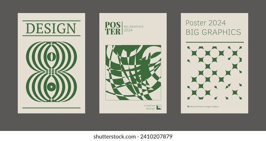 Contemporary futuristic posters. A set of modern covers with a minimalistic silhouette, graphic elements, basic drawings, geometric shapes. Conceptual business design in retro style. Brutalism print