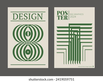 Contemporary futuristic posters. A set of modern covers with a minimalistic silhouette, graphic elements, basic drawings, geometric shapes. Conceptual business design in retro style. Brutalism print