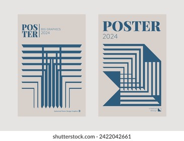Contemporary futuristic posters. A set of modern covers with a minimalistic silhouette, graphic elements, basic drawings, geometric shapes. Conceptual business design in retro style. Brutalism print