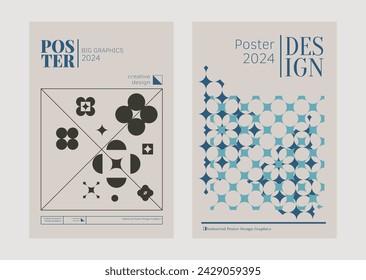 Contemporary futuristic posters. A set of modern covers with a minimalistic silhouette, graphic elements, basic drawings, geometric shapes. Conceptual business design in retro style. Brutalism print