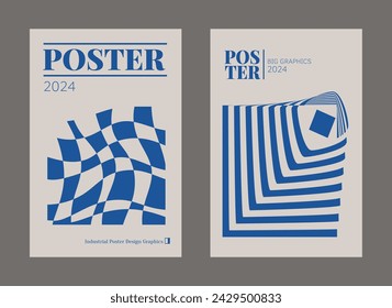 Contemporary futuristic posters. A set of modern covers with a minimalistic silhouette, graphic elements, basic drawings, geometric shapes. Conceptual business design in retro style. Brutalism print