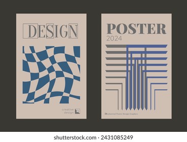 Contemporary futuristic posters. A set of modern covers with a minimalistic silhouette, graphic elements, basic drawings, geometric shapes. Conceptual business design in retro style. Brutalism print